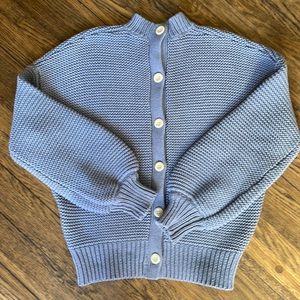 Alex Mill Crewneck Button-back Sweater in Slate Blue
